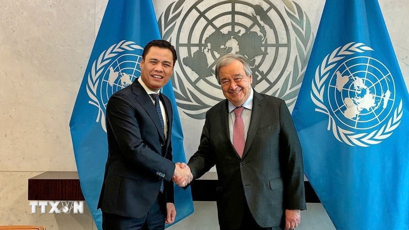 Tổng Thư ký Liên hợp quốc António Guterres chúc tết Nguyên đán Ất Tỵ. (Ảnh: TTXVN phát)