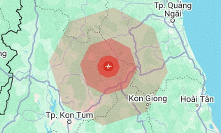 Kon Tum: Động đất có độ lớn 3,9 tại huyện Kon Plông