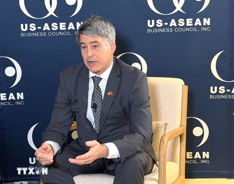 Chủ tịch kiêm Tổng Giám đốc USABC Brian McFeeters. (Ảnh: Ngọc Quang/TTXVN)