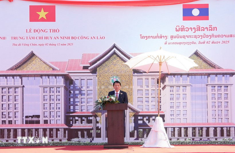 Đại tướng Lương Tam Quang, Ủy viên Bộ Chính trị, Bộ trưởng Bộ Công an Việt Nam, phát biểu tại sự kiện. (Nguồn: TTXVN phát)