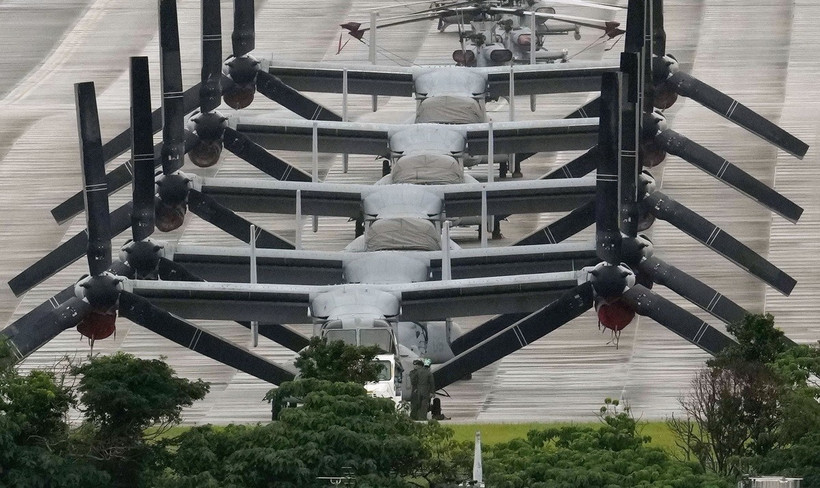 Một căn cứ không quân của Mỹ ở Okinawa, Nhật Bản. (Ảnh: Kyodo/TTXVN)