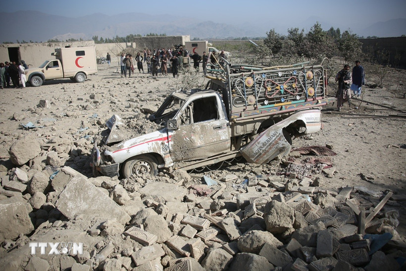 Thiệt hại sau cuộc không kích của Pakistan tại tỉnh Nangarhar, Afghanistan, ngày 22/2/2026. (Nguồn: THX/TTXVN)