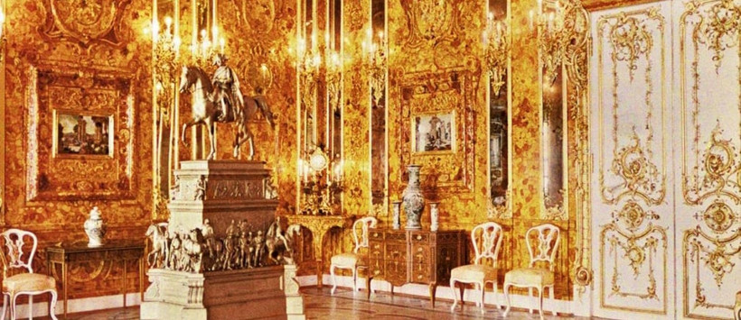 Phòng Hổ phách trong Cung điện Catherine. (Nguồn: Wikimedia Commons)