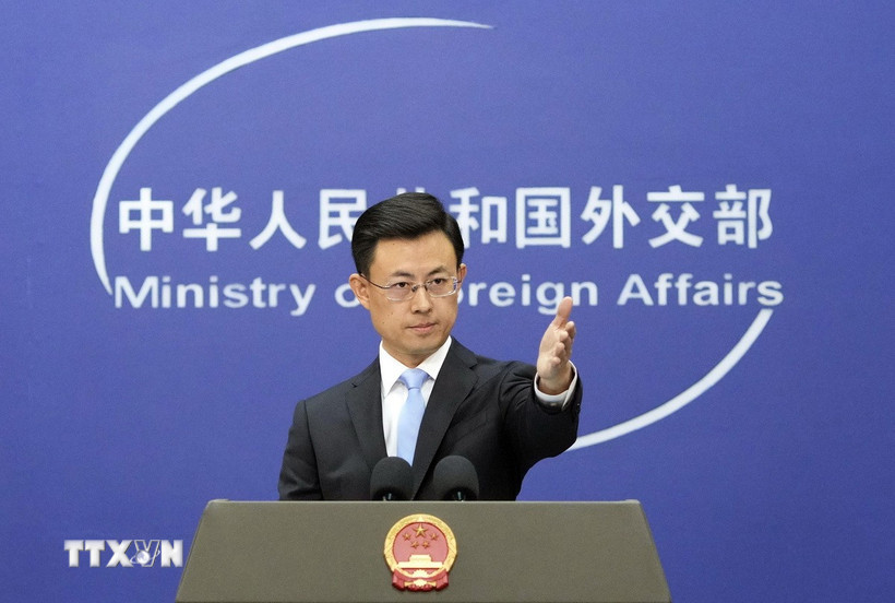 Người phát ngôn Bộ Ngoại giao Trung Quốc Quách Gia Côn. (Ảnh: Kyodo/TTXVN)