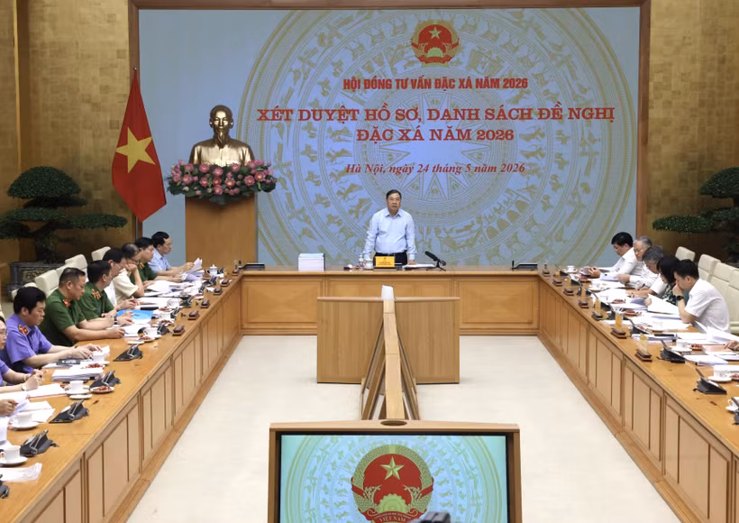 Phó Thủ tướng Thường trực Phạm Gia Túc chủ trì Hội đồng Tư vấn đặc xá năm 2026 họp phiên toàn thể, xét duyệt hồ sơ, danh sách đề nghị đặc xá. (Ảnh: Lâm Khánh/TTXVN)