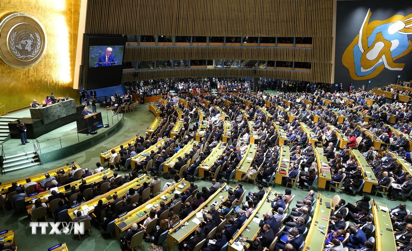Toàn cảnh Khóa họp 80 Đại hội đồng Liên hợp Quốc tại New York, Mỹ. (Nguồn: THX/TTXVN)