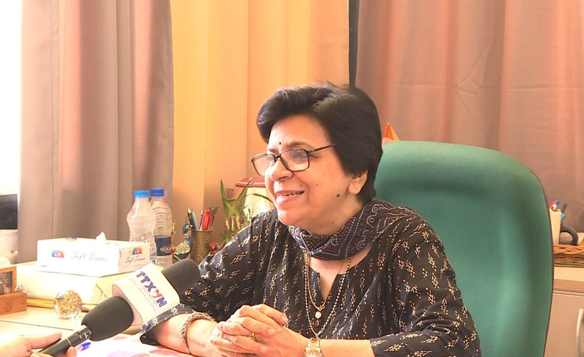 Giáo sư Archana Upadhyay trả lời phỏng vấn của phóng viên TTXVN tại New Delhi. (Ảnh: Ngọc Thúy/TTXVN)