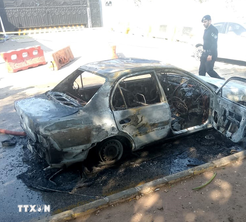 Hiện trường vụ nổ tại Islamabad, Pakistan, ngày 11/11/2025. (Nguồn: THX/TTXVN)