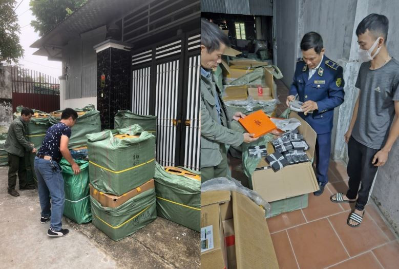 Nhiều hàng hóa vi phạm bị lực lượng chức năng phát hiện, tạm giữ. (Nguồn: Chi cục Quản lý thị trường thành phố Hà Nội)