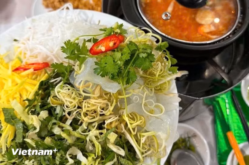 Lẩu sứa trở thành một lựa chọn được nhiều du khách tìm kiếm khi muốn khám phá trọn vẹn hương vị biển của Quy Nhơn. (Nguồn: Vietnam+)