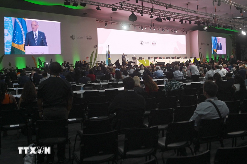Quang cảnh Hội nghị lần thứ 30 Các bên tham gia Công ước khung của Liên hợp quốc về biến đổi khí hậu (COP30) tại Belem, Brazil. (Nguồn: THX/TTXVN)