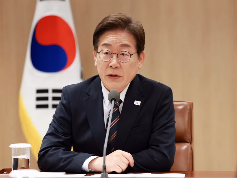 Tổng thống Hàn Quốc Lee Jae Myung phát biểu tại cuộc họp ở thủ đô Seoul. (Ảnh: Yonhap/TTXVN)