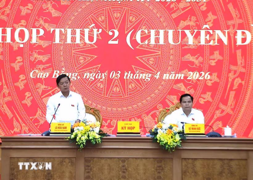 Chủ tọa Kỳ họp. (Ảnh: Chu Hiệu/TTXVN)