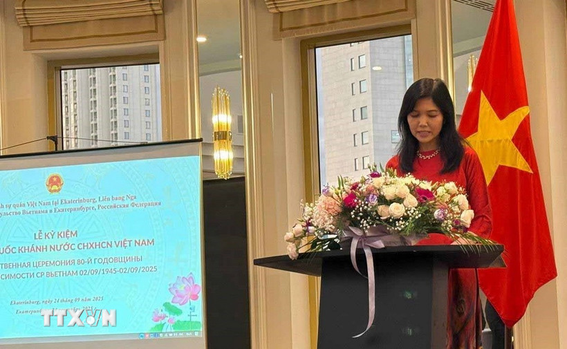 Tổng lãnh sự Nguyễn Mai Hường phát biểu tại buổi lễ. (Nguồn: TTXVN phát)