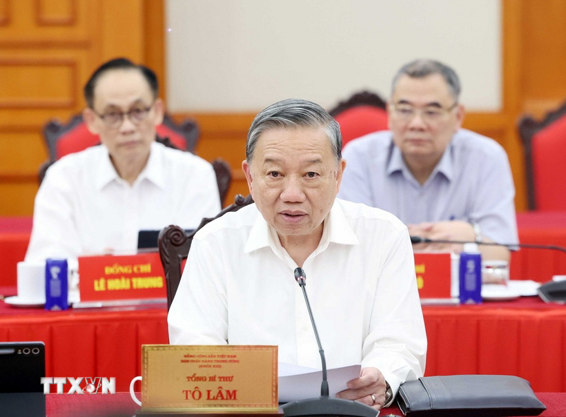 Tổng Bí thư Tô Lâm phát biểu. (Ảnh: Thống Nhất/TTXVN)