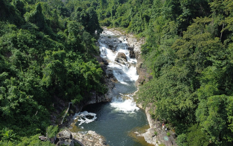 Thác Yang bay, một địa điểm du lịch sinh thái nổi tiếng của Khánh Vĩnh, Khánh Hòa. (Ảnh: Phan Sáu/TTXVN)