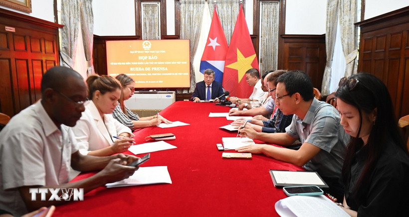 Toàn cảnh buổi họp báo. (Ảnh: Việt Hùng/TTXVN)