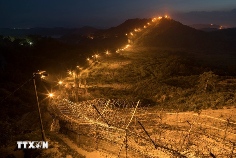 Quang cảnh Khu phi quân sự (DMZ), tại Cheorwon, tỉnh Gangwon, Hàn Quốc. (Nguồn: Yonhap/TTXVN)