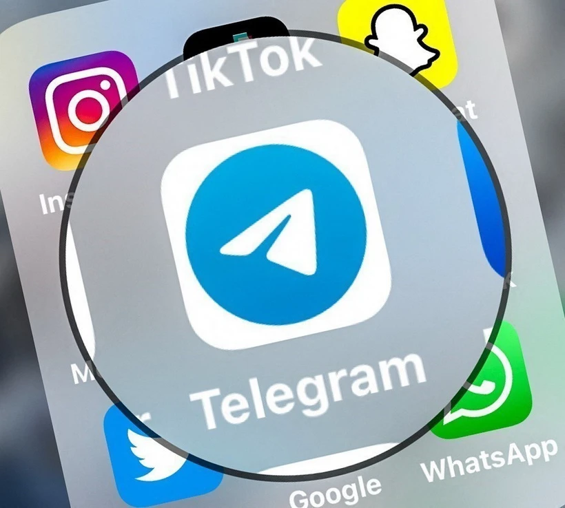 Biểu tượng ứng dụng Telegram. (Ảnh: AFP/TTXVN)