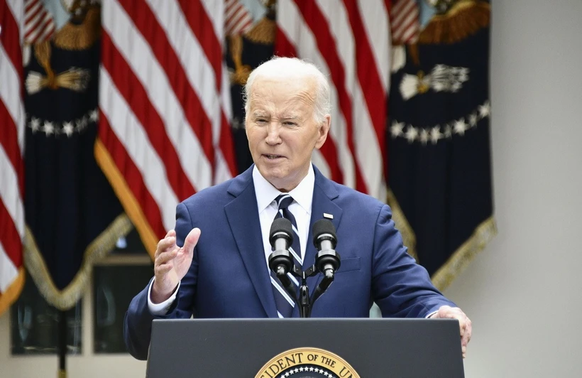 Tổng thống Mỹ Joe Biden phát biểu tại Nhà Trắng. (Ảnh: THX/TTXVN)