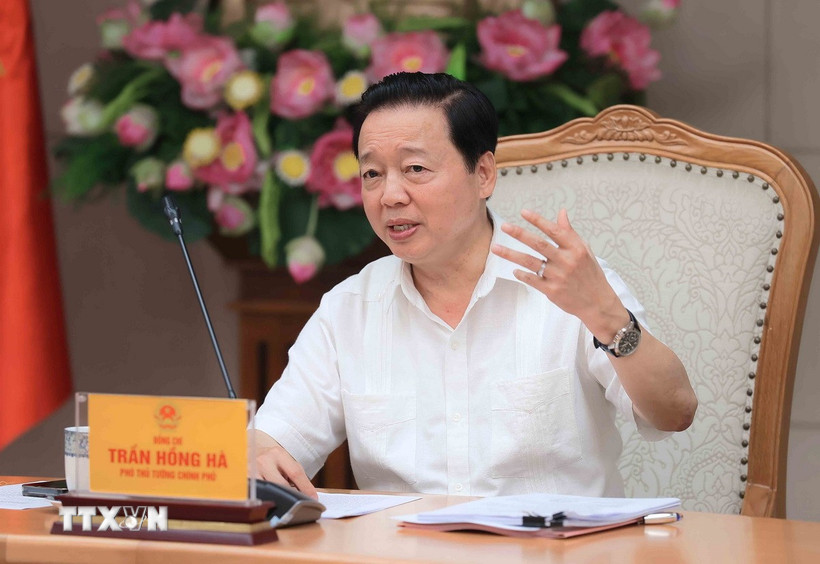 Phó Thủ tướng Trần Hồng Hà phát biểu. (Ảnh: An Đăng/TTXVN)