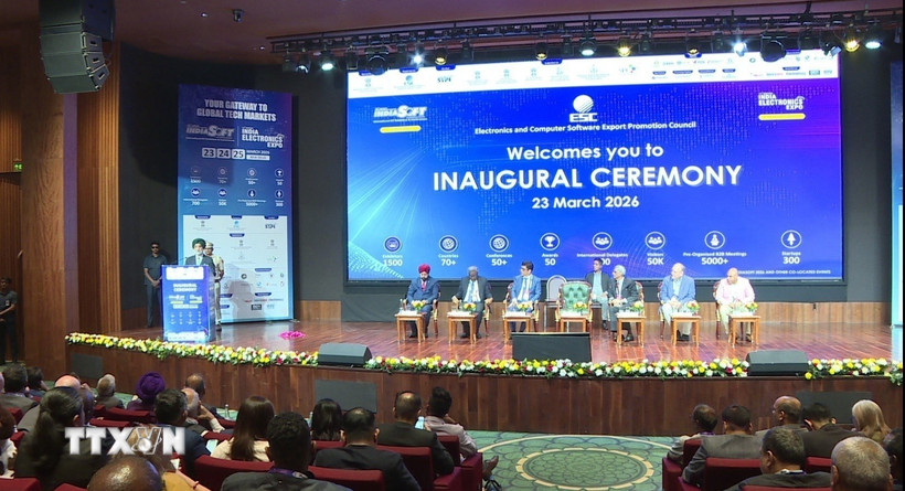 Quang cảnh khai mạc IndiaSoft 2026. (Ảnh: Ngọc Thúy/TTXVN)