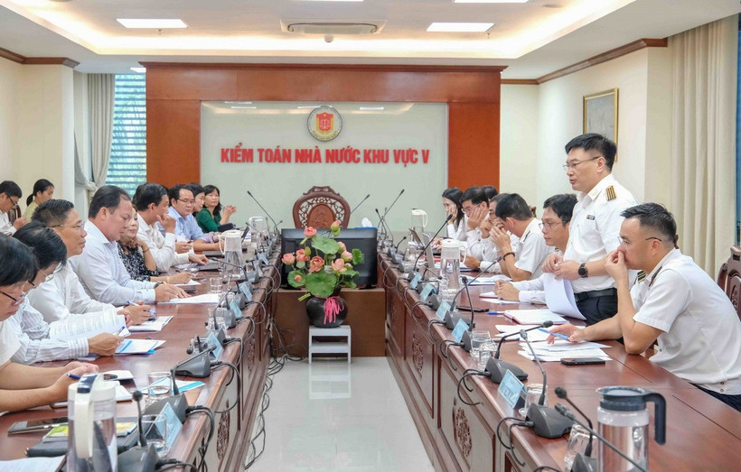 Quang cảnh buổi công bố quyết định kiểm toán. (Ảnh: Thanh Liêm/TTXVN)