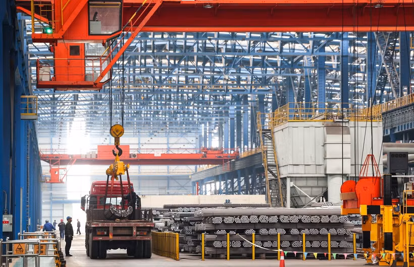 Một nhà máy sản xuất thép tại tỉnh Hà Bắc, Trung Quốc. (Ảnh: THX/TTXVN)