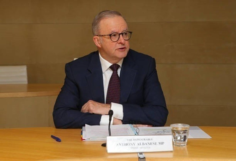Thủ tướng Australia Anthony Albanese phát biểu tại Sydney. (Ảnh: Getty Images/TTXVN)