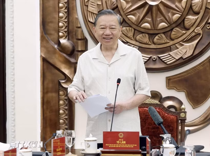Tổng Bí thư, Chủ tịch nước Tô Lâm phát biểu chỉ đạo. (Ảnh: Thống Nhất/TTXVN)