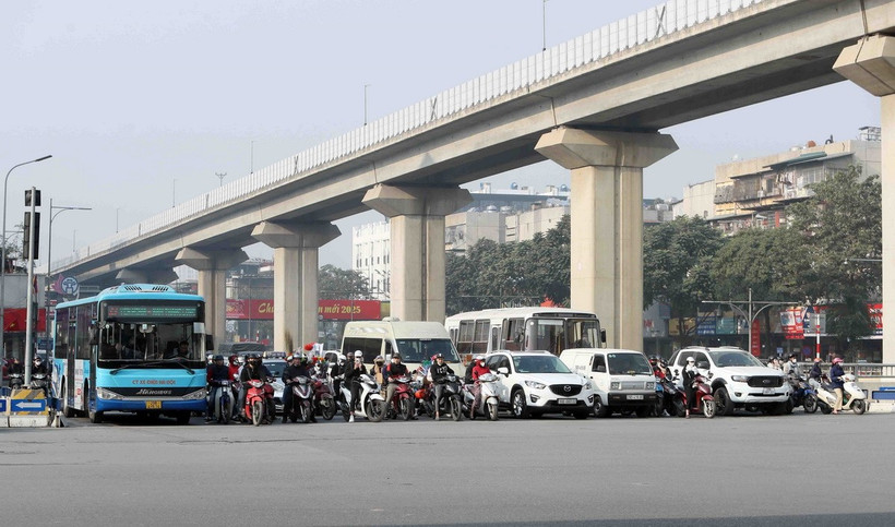 Nút giao Nguyễn Trãi-Khuất Duy Tiến. (Ảnh: Phạm Kiên/TTXVN)