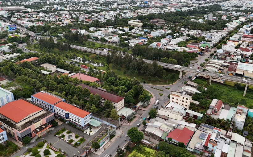 Một góc thành phố Mỹ Tho, tỉnh Tiền Giang. (Ảnh: Hồng Đạt/TTXVN)