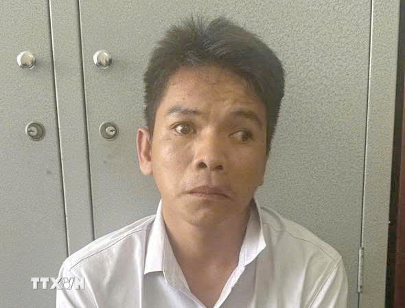 Đối tượng Ngô Hoàng Phương tại cơ quan Công an. (Nguồn: TTXVN phát)