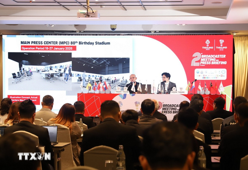 Thái Lan cập nhật công tác chuẩn bị cho SEA Games 33 và ASEAN Para Games 13 Quang cảnh hội nghị. (Ảnh: Đỗ Sinh/TTXVN)