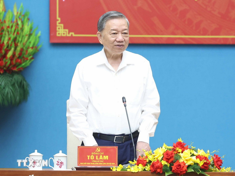 Tổng Bí thư Tô Lâm phát biểu chỉ đạo. (Ảnh: Thống Nhất/TTXVN)