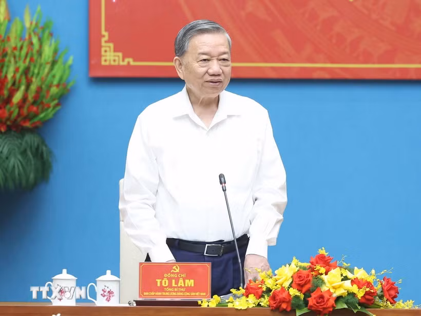 Tổng Bí thư Tô Lâm phát biểu chỉ đạo. (Ảnh: Thống Nhất/TTXVN)