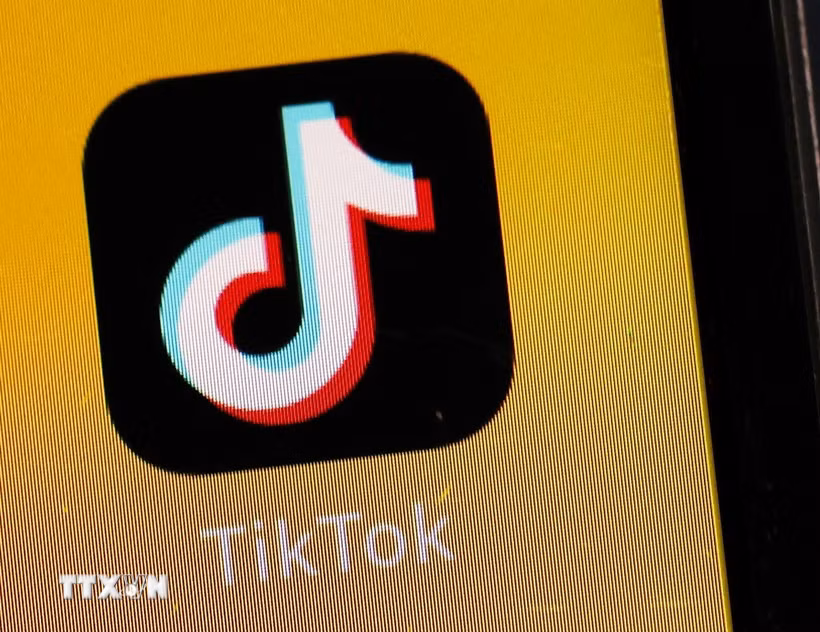 Biểu tượng nền tảng mạng xã hội TikTok. (Ảnh: Kyodo/TTXVN)