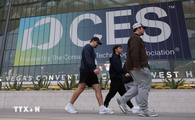 Trung tâm hội nghị, nơi diễn ra triển lãm điện tử tiêu dùng CES 2026, ở Las Vegas, Nevada, Mỹ. (Nguồn: Yonhap/TTXVN)