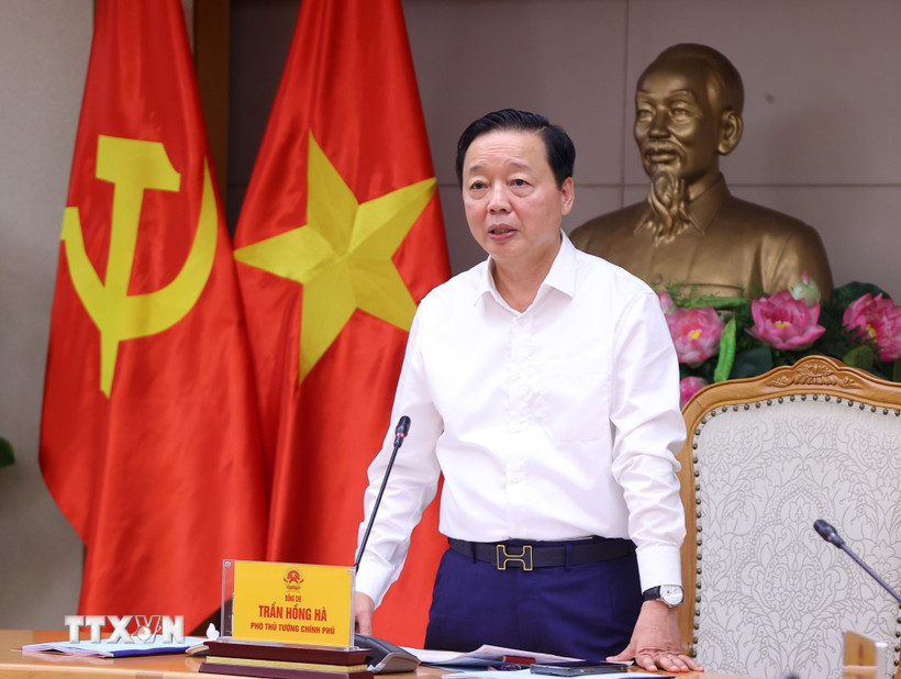 Phó Thủ tướng Trần Hồng Hà phát biểu. (Ảnh: Văn Điệp/TTXVN)