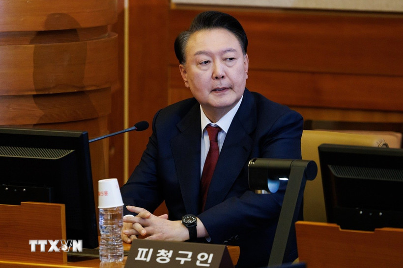 Tổng thống Hàn Quốc Yoon Suk Yeol tại Tòa án Hiến pháp ở Seoul ngày 23/1/2025. (Nguồn: THX/TTXVN)
