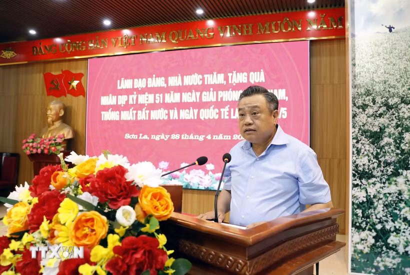 Đồng chí Trần Sỹ Thanh, Ủy viên Bộ Chính trị, Bí thư Trung ương Đảng, Chủ nhiệm Ủy ban Kiểm tra Trung ương phát biểu. (Ảnh: Quang Quyết/TTXVN)