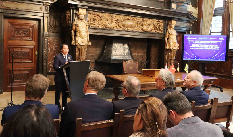 Bí thư Thành ủy Hải Phòng, Lê Tiến Châu, phát biểu tại hội thảo. (Ảnh: Hương Giang/TTXVN)