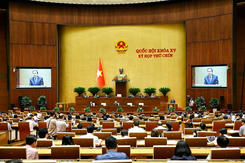 Chủ tịch Quốc hội Trần Thanh Mẫn phát biểu kết thúc phiên chất vấn và trả lời chất vấn. (Ảnh: Doãn Tấn/TTXVN)