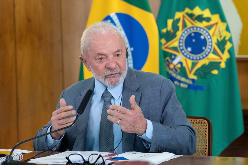 Tổng thống Brazil Luiz Inacio Lula da Silva phát biểu tại Brasilia. (Ảnh: THX/TTXVN)