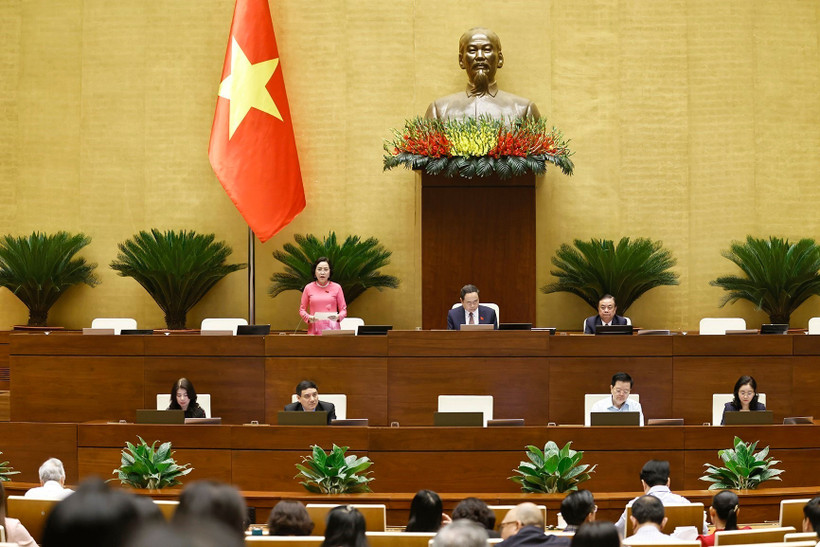 Phó Chủ tịch Quốc hội Nguyễn Thị Thanh phát biểu. (Ảnh: Doãn Tấn/TTXVN)