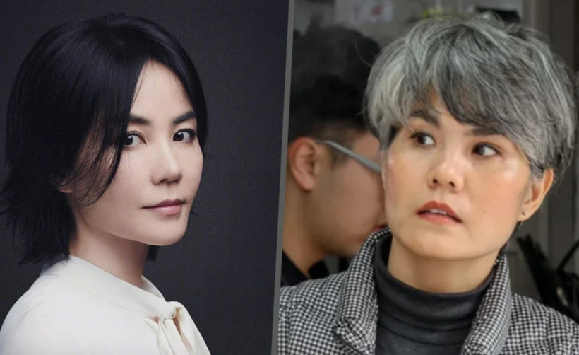 Nữ ca sỹ nổi tiếng Hong Kong Vương Phi (trái) và chủ quán "phở treo" ở Hà Nội, chị Nguyễn Thị Cát Lệ. (Nguồn: SCMP)