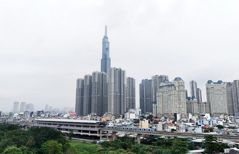 Tuyến metro số 1 (Bến Thành-Suối Tiên). (Ảnh: Hồng Đạt/TTXVN)