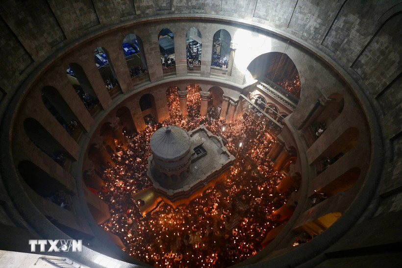 Nhà thờ Mộ thánh ở Jerusalem, ngày 4/5/2024. (Ảnh: THX/TTXVN)