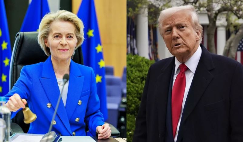 Chủ tịch Ủy ban châu Âu (EC) Ursula von der Leyen và Tổng thống Mỹ Donald Trump. (Nguồn: AP)