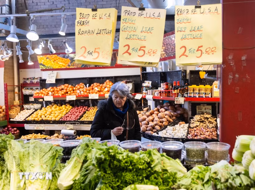 Người dân mua sắm tại siêu thị ở Toronto, Canada. (Nguồn: THX/TTXVN)